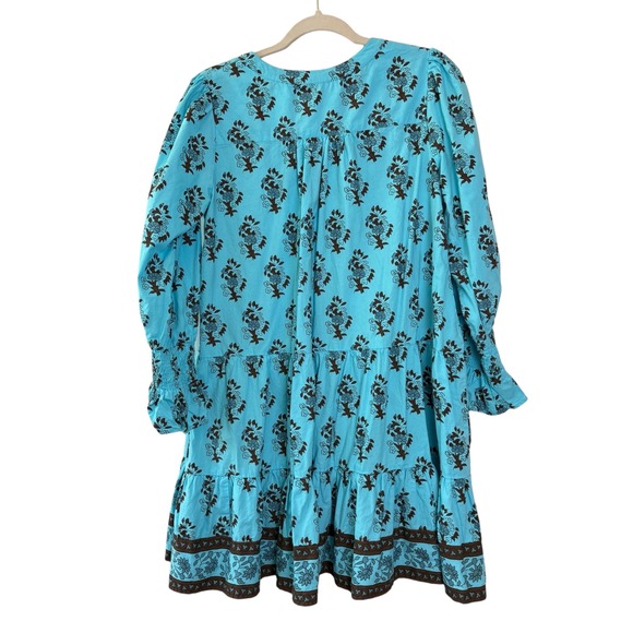 Tuckernuck Beach  Tropical Turquoise Bouquet Kenzo Mini Dress Floral Cover up  M - Picture 6 of 7